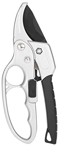 Jenngaoo Forbici da Potatura, Forbici da Potatura Manuali a Cricchetto, Potatore per Rami a Forbice per Piante da Giardinaggio, Cesoie per Alberi con Manici Antiscivolo per Giardino