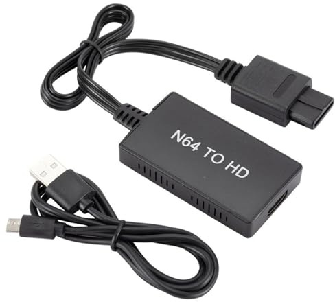 FAMKIT N64 auf HD kompatibles Konverterkabel Nin- Tend 64 auf HD kompatibler Adapter für N64 / SNES/GC, Schwarz