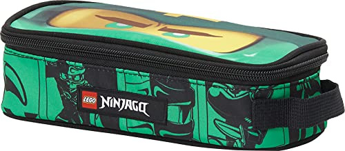 LEGO® NINJAGO® GREEN Astuccio Rettangolare, Manico per il Trasporto, Apertura Centrale ad 1 Zip -Verde