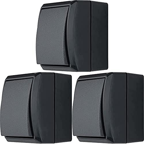REV 0007301900 AquaForm, Ausschalter - Wechselschalter Feuchtraum IP44, Aufputz, anthrazit, 3er Pack