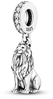 Streetculture Lion Tigre Chat Chat Gueule de Bois Roi Lion - Breloque en argent 925 - Cadeau en argent sterling