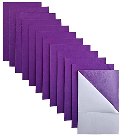 Jtnohx Feltro Adesivo, 11 Pezzi Tessuto Feltro Autoadesivo per L'artigianato, 20X30cm Stoffa Adesiva per Cassetto Gioielli Fai da Te(Viola)