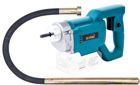 KATSU FIT-BAT 21V Brushless Cordless Concrete Vibrator Handheld Electric Cement Vibrating Poker with 1.2m Hose and 35mm Diameter Flexible Shaft, No Battery and Charger