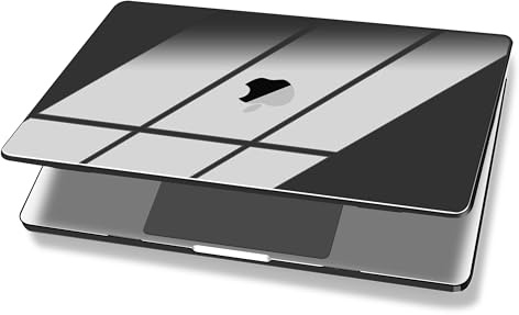 UESWILL Case Compatible with MacBook Air (15 inch, M2 M3 M4 M5, 2023 2024 2025 2026) Model A3448 A3241 A3114 A2941, Glossy Crystal Hard Shell Case Cover + Microfiber Cloth, Black