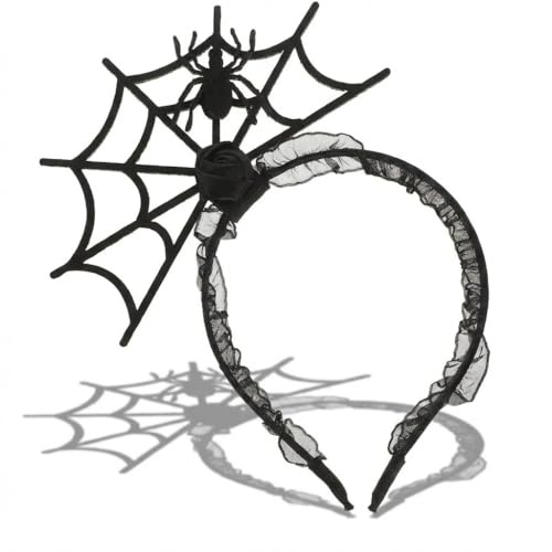 Hatstar Spinnen Netz Haarreif | Stirnband für Hexen Kostüm | Cospaly Gothic Sexy | Kopfschmuck Haarschmuck | Deko Accessoire zu Halloween, Karneval & Fasching
