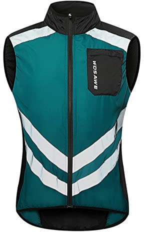 Fahrradweste Herren Winddicht Ärmellos Mountainbike Reflektierend Weste Funktions Laufweste Leichte Wind Radweste Windabweisend Windweste Reißverschluss Windjacke