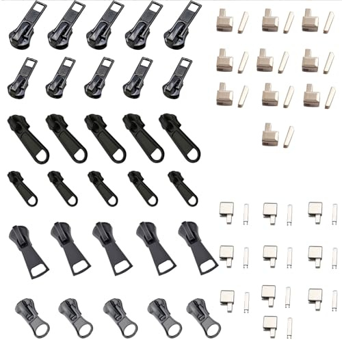 80 Stück reißverschluss reparaturset，reißverschluss reparieren，endstück，reisverschluss-zipper，ersatz zipper