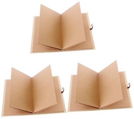 IMIKEYA 3-teiliges Scrapbook-fotoalbum Kraftpapier Hardcover Fotobuch Für Hochzeit Abschlussfeier Geburtstag Jahrestag Valentinstag 36 Leere Seiten