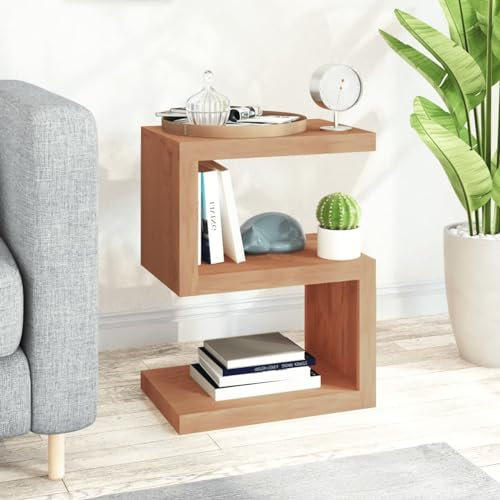 LAPOOH Beistelltisch, Sofatisch, Sofatablett, Laptop Tisch, Couch Tisch, Mini Tisch, Druckertisch, Coffee Table, Wohnzimmer Tisch Für Couch, 45x30x60 cm Massivholz Teak