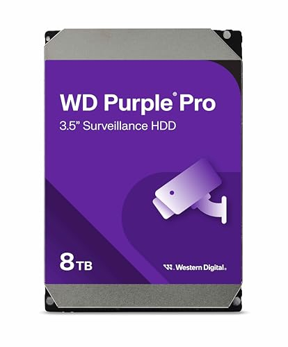 WD Purple Pro 8 To Disque dur Interne de Surveillance HDD, Smart Video, 3.5 - AllFrame Technology, 256MB Cache, 550TB/yr, 7200RPM