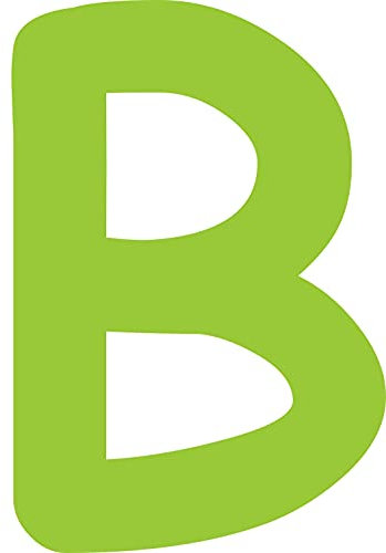 Kleckerliese Buchstaben Aufkleber 36 cm Einzel – seidenmatte Alphabet Sticker A–Z für Kinderzimmer, Wand, Tür, Möbel & Auto – selbstklebend & konturgeschnitten – B – Farbe Lindgruen