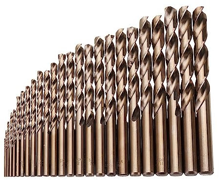 25-teiliges 1–13 mm HSS M35 Kobalt-Spiralbohrer-Set for Bohren von Metall und Holz