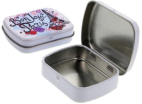 KONTONTY 2pcs Student Nib Box Portable Iron Penpoint Case for Stationery Easy Carry Lid