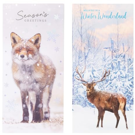 Weihnachtskarten-Set, 16 Karten, schlankes Foto, traditioneller Weihnachtsmann, Schneemann