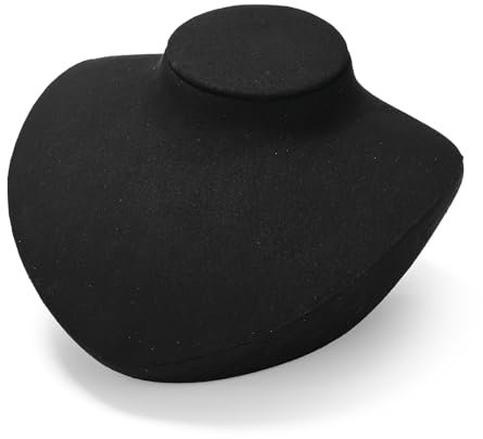 Oirlv Schmuckständer aus Mikrofaser Ketten Büste Halskettenaufbewahrungs Kleinere Schmuckrequisiten(Schwarz)