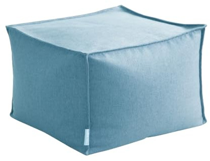 ho.li design Pouf, Sitzkissen, Hocker, Ottomane Leinen-Optik blau quadratisch 60x60x40