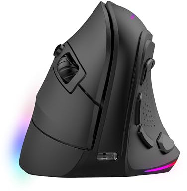 Mars Gaming MM-SK, Trådlös Vertikal Gamingmus, Ergonomisk Design, RGB Chroma Belysning, Pixart 8400DPI Optisk Sensor, Huano Mekaniska Brytare, 9 Programmerbara Knappar, Tri-Mode PC Mus, Svart