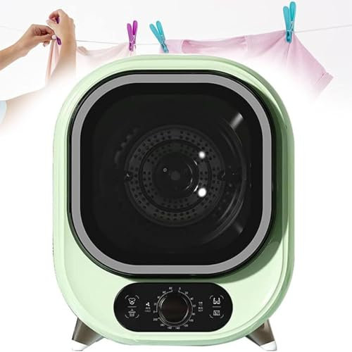 Small Condenser Tumble Dryer, 5kg Capacity Compact Portable Tumble Dryer, Small Condenser Dryer, Spin Dryer with 0.8kg Load Capacity, for Home, Apartments and Rvs,Green