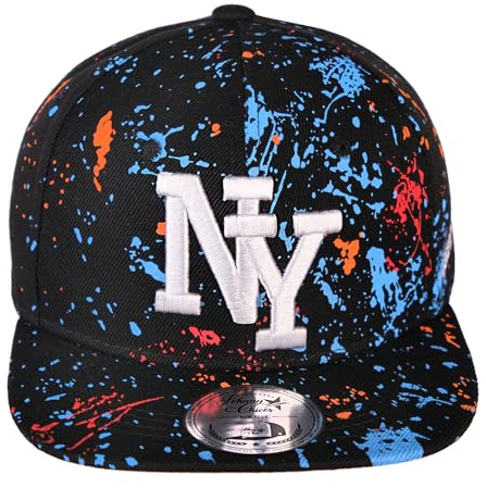 JOHNNY CHICOS NY Kindercap Snapback Cappy 50-56cm Kopfumfang - Einheitsgröße durch verstellbaren Verschluss Einheitsgröße, NY-NEW-Spring-Sky