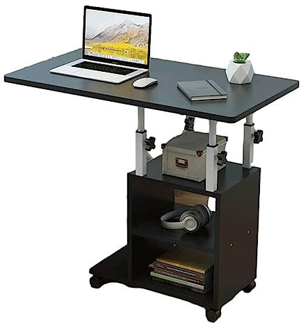 OLSKFUH Überbetttisch Überbetttisch Verstellbarer Überbett-Nachttisch Mit Rädern Mobiler Stehpult Stahlrahmen Künstliche Platte Rollbarer Laptoptisch Leicht,C-23.6 * 15.7 in