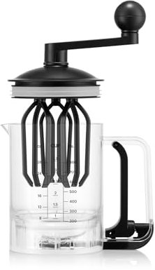 Bodum Bistro - Miscelatore e dispenser per pastella per pancake, misurazione integrata, facile da versare, resistente, in plastica senza BPA, lavabile in lavastoviglie, nero