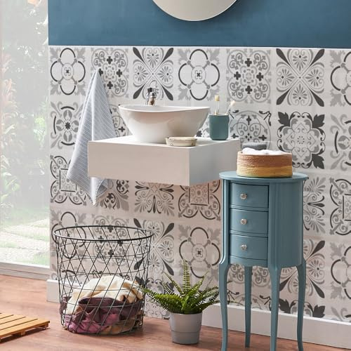 RE-COVERTILES - Schablonen zum Malen und Dekorieren | Flexibel, Waschbar und Wiederverwendbar | für Wände, Böden und Möbel | Set mit 9 Stück 15x15 cm