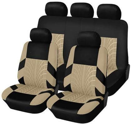 MeKnMoney Auto Sitzbezüge FüR FIAT Panda 2003-2024/Fiat Panda 4x4 2004-2026, Sitzschoner Schonbezug Auto Wasserdichtes Innenraum ZubehöR,B/Beige