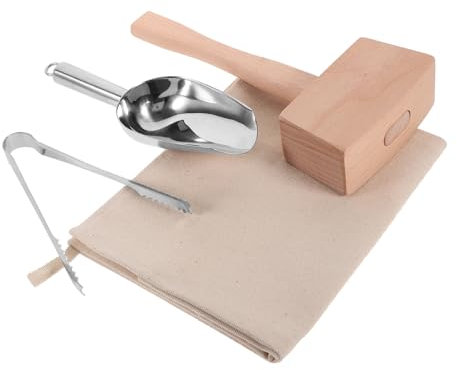 Cabilock DIY Crushed Ice Packs Reusable Ice Bag Hammer Crusher for Bar Restaurant Dessert Shop