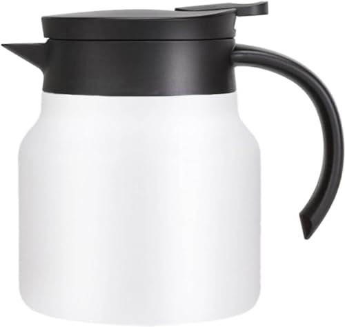 Jarra de café aislada, tetera térmica al vacío de doble pared para agua caliente, olla de aislamiento de acero inoxidable, duradera, elegante, perfecta para uso doméstico y de oficina