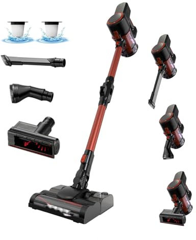 LRF-yxkj Lavapavimenti Senza Filo 5 in 1 Portatile, 200ml Serbatoio dell’acuqa Lavasciuga Pavimenti Senza Filo per Pavimento Tappeti Animali e Gli Interni Delle Auto