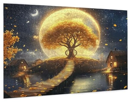 Puzzle 3000 Pezzi Albero Della Vita Puzzle Adulti Paesaggio Pattern con Confezione Regalo,Fai da te Puzzl di Legno Giochi Casual Gioco di Abilità per Tutta la Famiglia,Home Room Decor 81x122cm -2268Y