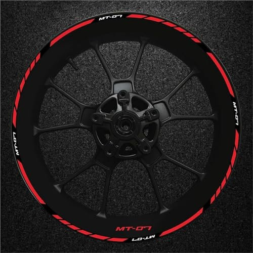 CFSJRXZ Dekorative Aufkleber Motorrad-Felgenband-Aufkleber Für Yamaha MT-07 MT 07 MT07, Streifenfolie, Reflektierende Felgenaufkleber, Papieraufkleber Komplettset(Farbe 15)