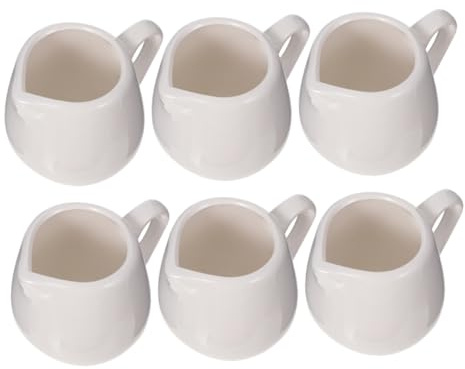 HOLIDYOYO 6pièces Pot à Lait Céramique Et Tasse à Sauce De Récipients De Stockage Blancs Pour Lait Et Sauces