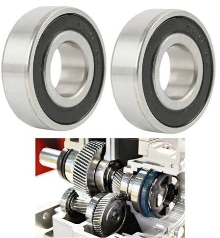 6203 Deep Groove Ball Bearing 17x40x12mm, Chrome Steel Double Rubber Sealed, ABEC 3 Precision Lubricated Bearing, Durable Low-Friction Bearing for Motors Gearboxes Fans Mixers RC Cars