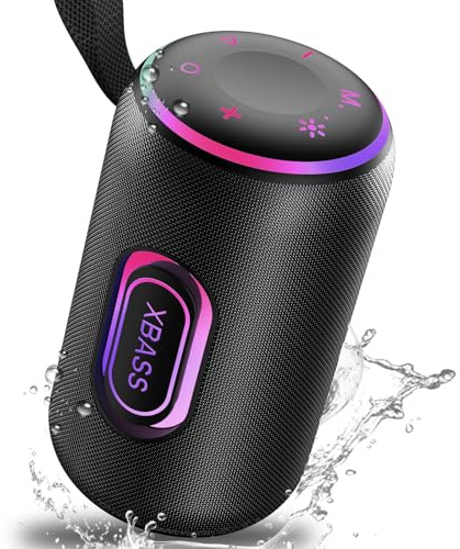 taopodo Portable Bluetooth Speaker with True 30W Stereo Sound, Enhanced BASS 3.0 and 3 RGB lights, IPX7 Waterproof, 24H Playtime, TWS Wireless Pairing, Outdoor Wireless Speaker for Home and Hiking