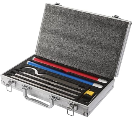 8PCS Carbide Tip Wood-Turning Tool Set Lathe Turning Tools, Lathe Roughing and Finishing Hollow Tool Woodturning Working Kit for Smoothing, Roughing, Hollowing, Detailing Work (Red, Blue)