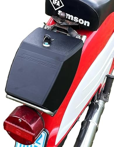 Generisch Simson Schwalbe KR51/1 KR51/2 Werkzeugbox XXL Gepäckträgermontage, Toolbox, Staufach, abschließbar, spritzwasserdicht, kohlefaserverstärkter 3D-Druck Schwalbe