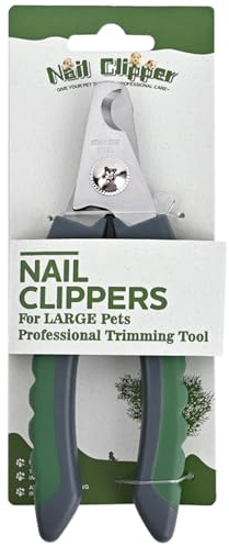TIHNY Dog Nail Clippers Heavy Duty Pet Nail Trimmers Professional Stainless Steel Blade Big Breed Dog Claw Cutter Non-Slip Green Handle German Shepherd Lab（L）