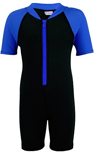 Tuga Boys Shorty 1.5mm Neoprene/Spandex Wetsuit (UPF 50+), Royal, XL (13/14 yrs)
