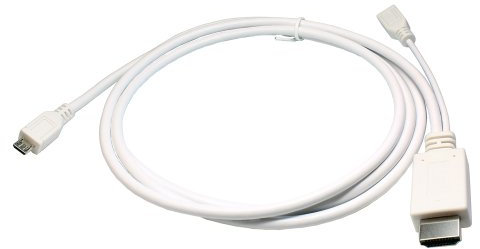 OTB HML - Cavo adattatore micro USB a HDMI per LG Electronics Optimus 4x HD (X3), con connettore micro USB di alimentazione, colore: bianco