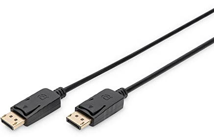 DIGITUS DisplayPort Anschlusskabel, DP St/St, 3,0m, m/Verriegelung, DP, 1.1a konform - Schwarz