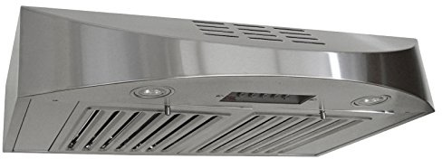 KOBE CHX3830SQBD-3 Brillia 30-inch Ductless Under Cabinet Range Hood, 3-Speed, 400 CFM, LED Lights, Baffle Filters