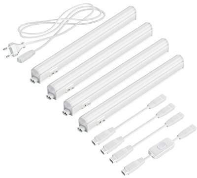 parlat LED Unterbau-Leuchten Rigel, je 31,3cm, mit Schalter, je 445lm, weiß, 4er Set