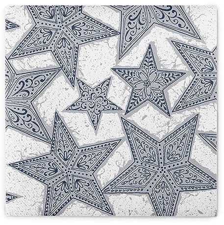 Sovie HORECA Serviette GITTE (Silber-Blau) aus Linclass® Airlaid, Weichtsserviette stoffähnlich, ideal für Winterfeiern & Weihnachten, 40x40cm, 1/4 Falz, 50 Stück