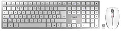 CHERRY DW 9000 Slim - Kabelloses Tastatur-Maus-Set - 2in1 Bluetooth/Funk - deutsches Layout - QWERTZ Tastatur - Weiß/Silber