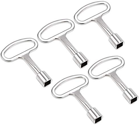 sourcing map Electrical Cabinet Key 8mm Zinc Alloy Square Water Meter Box Safety Key 5Pcs