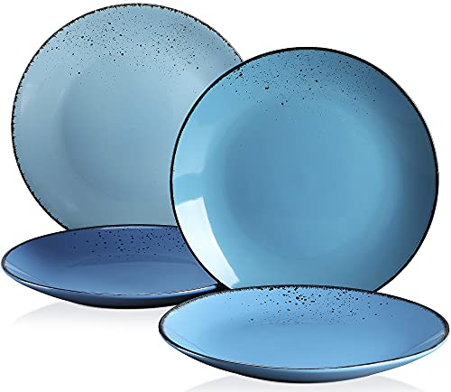vancasso Serie NAVIA Set di 4 Piatti, 21 cm Piatti Dessert per Cucina, Piatti da Insalata in Gres, Piatti da Pizza Pasta Spaghetti, Forno a Microonde e Lavabile in Lavastoviglie, Collezione Natura