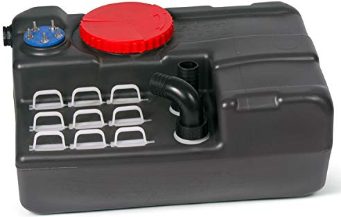 wellenshop Abwassertank Blizzard 40/60 / 80/100 Liter Kunststoff mit Befestigung für Schneidwerk-Pumpe Bootstank Wohnwagen Wohnmobil Tank Abwasser Grauwasser Größe 40 Liter
