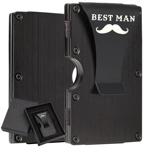awofer Personalisierte RFID-Brieftaschen aus Kohlefaser für Herren mit Geldklammer, individuell, schlank, minimalistisch, graviert, Kartenhalter, personalisiertes Geschenk für Männer, Vater, Ehemann,