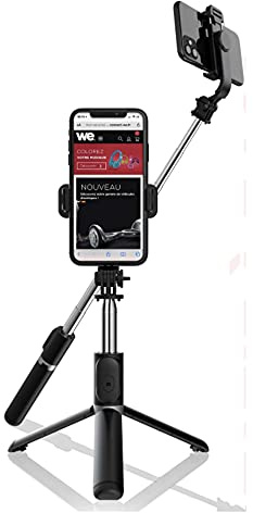 WE Perche Selfie Trépied, 40'' Perché à Selfie Bluetooth Bâton de Selfie Monopode Réglable Télécommande sans Fil pour iPhone 12/11/11 Pro/X/XS/8/7 Plus, Samsung, Huawei et Smatphones Android